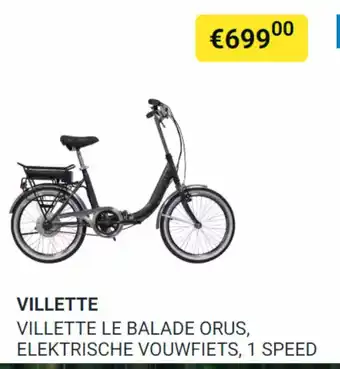 Decathlon VILLETTE LE BALADE ORUS, ELEKTRISCHE VOUWFIETS, 1 SPEED aanbieding