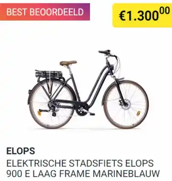 Decathlon ELOPS ELEKTRISCHE STADSFIETS ELOPS 900 E LAAG FRAME MARINEBLAUW aanbieding