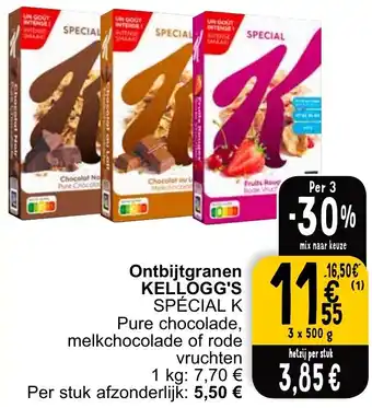 Cora KELLOGG'S SPÉCIAL K Ontbijtgranen 3 x 500g aanbieding