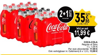 Cora COCA-COLA Regular of Zero 3 x (8 x 1.5L) aanbieding