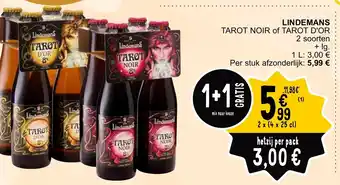 Cora LINDEMANS TAROT NOIR of TAROT D'OR 2 x (4 x 25cl) aanbieding