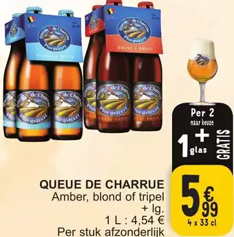 Cora QUEUE DE CHARRUE Amber, blond of tripel 4 x 33cl aanbieding