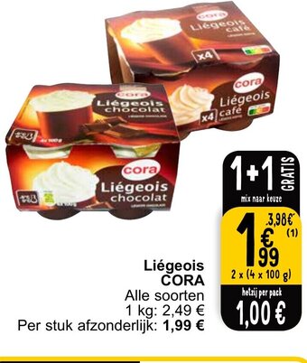 Cora Liégeois CORA 2 x (4 x 100g) aanbieding