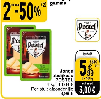 POSTEL Jonge abdijkaas 2 x 180g