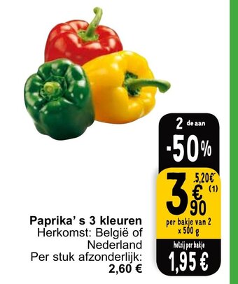 Cora Paprika's 3 kleuren aanbieding