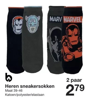 Zeeman Heren sneakersokken aanbieding