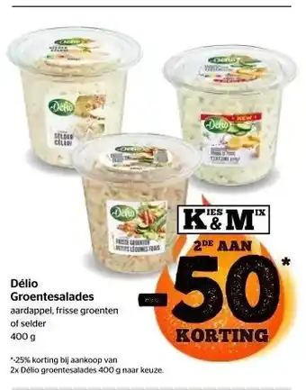 Spar Délio groentesalades aardappel, frisse groenten of selder 400 g aanbieding