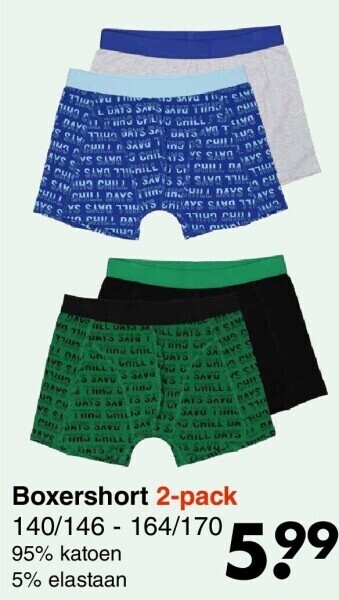 Wibra Boxershort 2-pack aanbieding