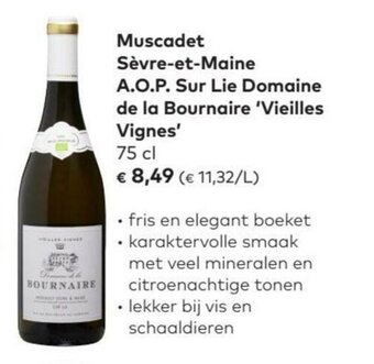 Muscadet Sèvre-et-Maine A.O.P. Sur Lie Domaine de la Bournaire 'Vieilles Vignes'