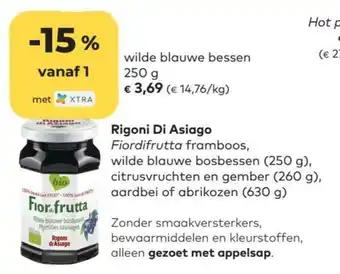 Bio Planet Rigoni Di Asiago wilde blauwe bessen 250g aanbieding