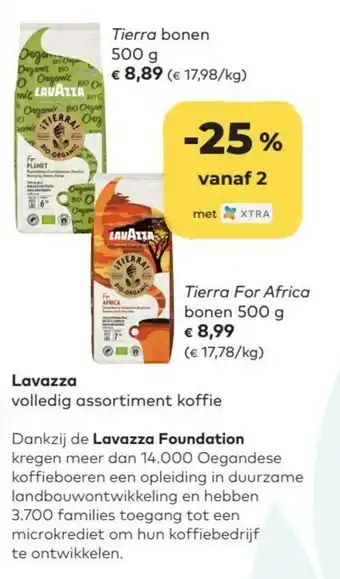 Bio Planet Lavazza Tierra bonen 500g aanbieding