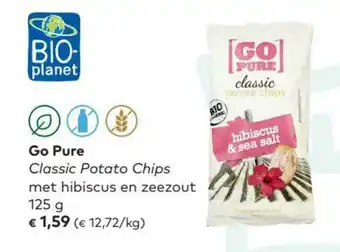 Bio Planet Go Pure Classic Potato Chips 125g aanbieding
