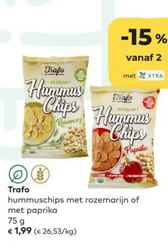 Bio Planet Trafo hummuschips met rozemarijn of met paprika 75g aanbieding
