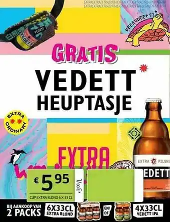 Vedett clip extra blond 6 x 33 cl