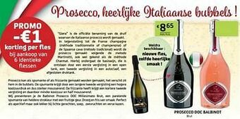 Prosecco doc balbinot brut