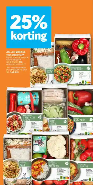 Albert Heijn Alle ah maaltijdverspakketten* aanbieding