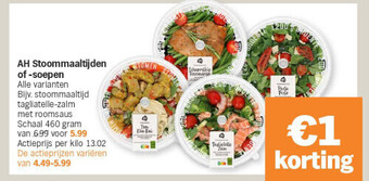 Albert Heijn Ah stoommaaltijden of -soepen aanbieding