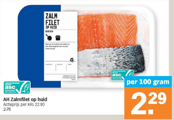 Albert Heijn Ah zalmfilet op huid aanbieding