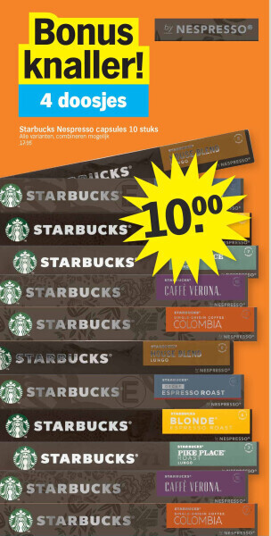 Albert Heijn Starbucks nespresso capsules 10 stuks aanbieding