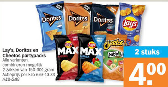 Lay's, doritos en cheetos partypacks