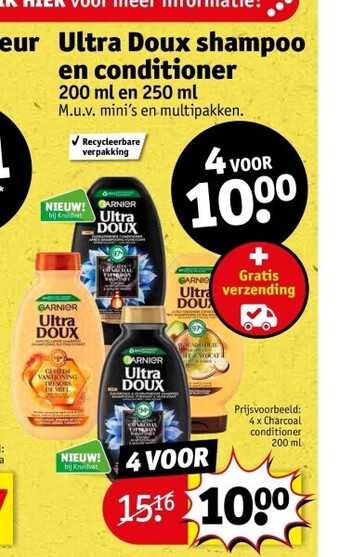 Kruidvat Ultra doux shampoo en conditioner aanbieding