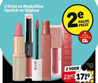 Kruidvat L’oréal en maybelline lipstick en lipgloss aanbieding