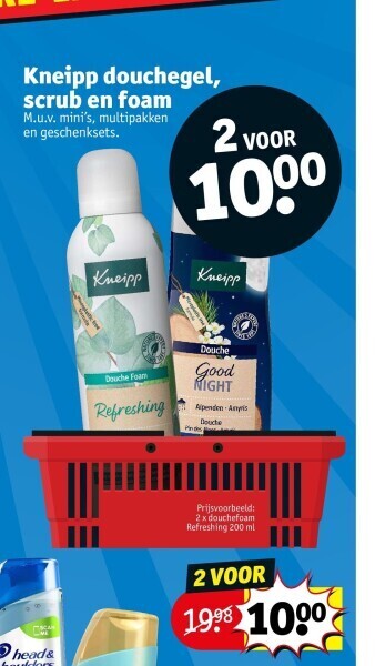 Kruidvat Kneipp douchegel, scrub en foam aanbieding