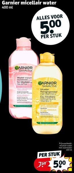 Kruidvat Garnier micellair water 400 ml aanbieding