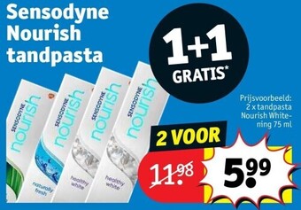 Kruidvat Sensodyne nourish tandpasta aanbieding