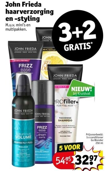 Kruidvat John frieda haarverzorging en -styling aanbieding