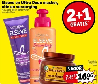 Kruidvat Elseve en ultra doux masker, olie en verzorging aanbieding