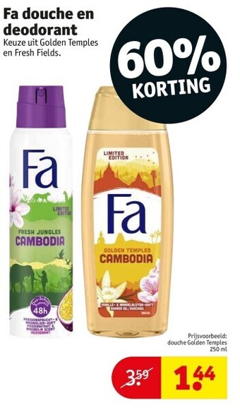 Kruidvat Fa douche en deodorant aanbieding