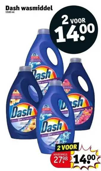 Kruidvat Dash wasmiddel 1500 ml aanbieding
