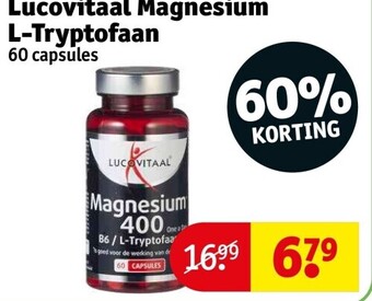 Kruidvat Lucovitaal magnesium l-tryptofaan 60 capsules aanbieding