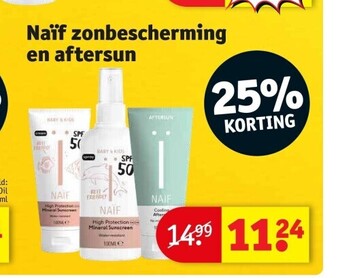 Kruidvat Naïf zonbescherming en aftersun aanbieding