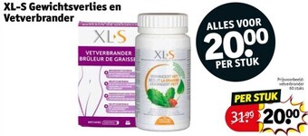 Xl-s gewichtsverlies en vetverbrander