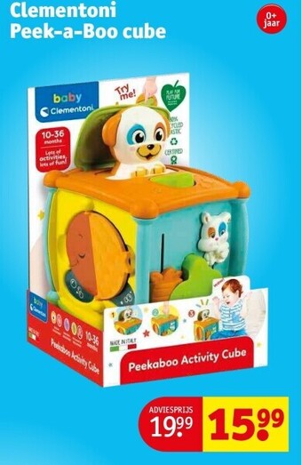 Kruidvat Clementoni peek-a-boo cube aanbieding