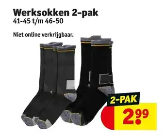 Kruidvat Werksokken 2-pak 41-45 t/m 46-50 aanbieding