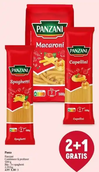 Delhaize Pasta panzani combineer & profiteer 500 g aanbieding