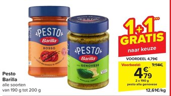 Carrefour Barilla Pesto 2 x 190g aanbieding