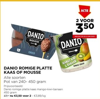 Jumbo Danio romige platte kaas of mousse aanbieding