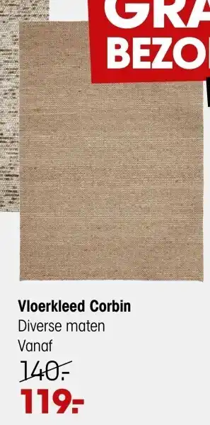 Kwantum Vloerkleed corbin diverse maten vanaf aanbieding