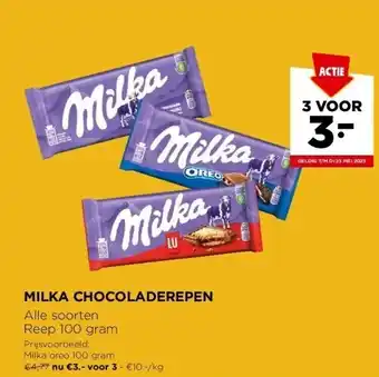Jumbo Milka chocoladerepen aanbieding