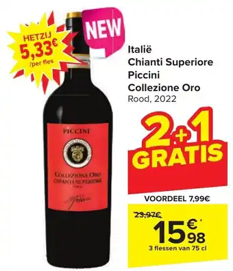 Carrefour Italië Chianti Superiore Piccini Collezione Oro Rood, 2022 aanbieding
