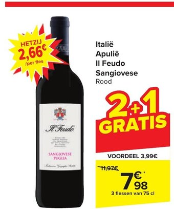 Carrefour Italië Apulië Il Feudo Sangiovese aanbieding