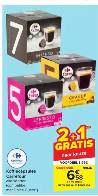 Carrefour Koffiecapsules ESPRESSO aanbieding