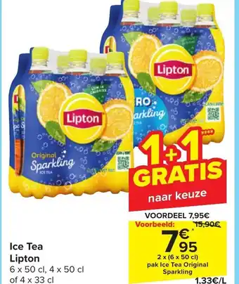 Carrefour Ice Tea Lipton 2 x 6 x 50 cl aanbieding