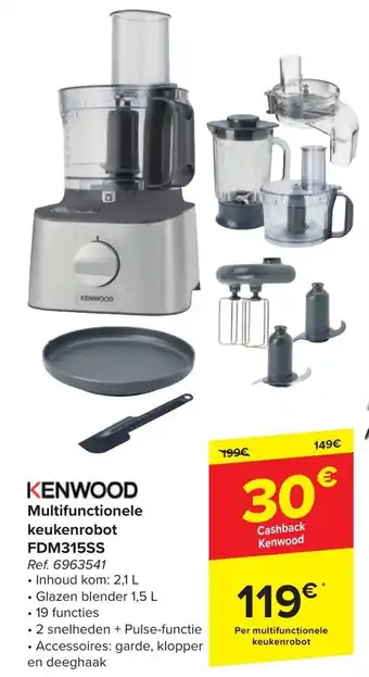 Carrefour KENWOOD Multifunctionele keukenrobot FDM315SS aanbieding