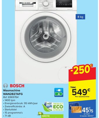 Carrefour BOSCH Wasmachine WAN2827AFG aanbieding