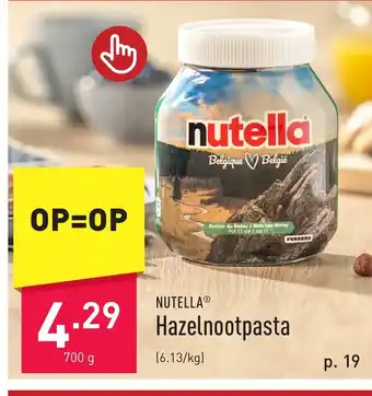 ALDI NUTELLA Hazelnootpasta 700g aanbieding